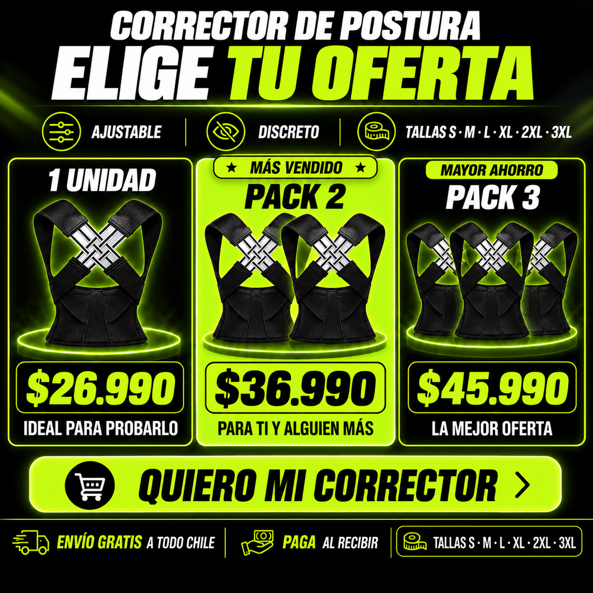 Corrector de Postura Ajustable | Ayuda a Mantener una Postura Más Erguida y Reducir la Tensión en Espalda y Hombros