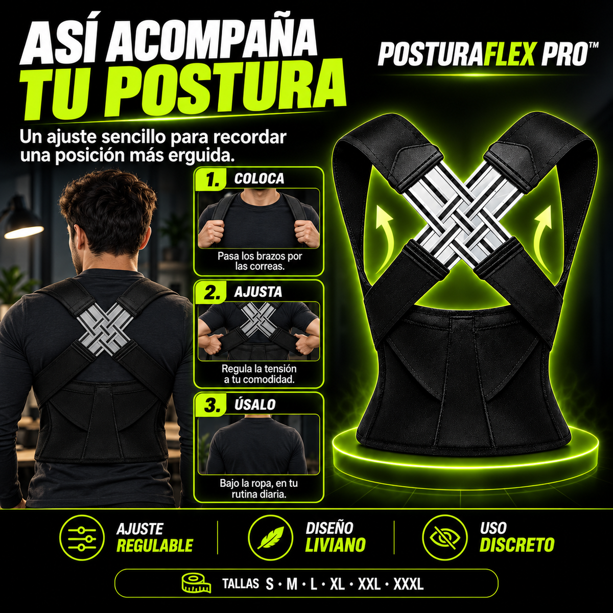 Corrector de Postura Ajustable | Ayuda a Mantener una Postura Más Erguida y Reducir la Tensión en Espalda y Hombros