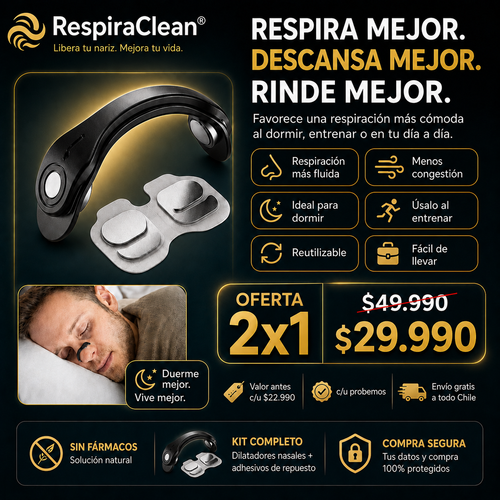 2X1 RespiraClean® | BANDA NASAL 2X1 MAGNETICA X30 IMANES, ENVIO GRATIS